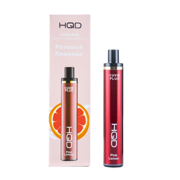 Одноразовая электронная сигарета HQD Cuvie Plus Pink Lemon (Розовый Лимонад) 1200 затяжек в Магадане