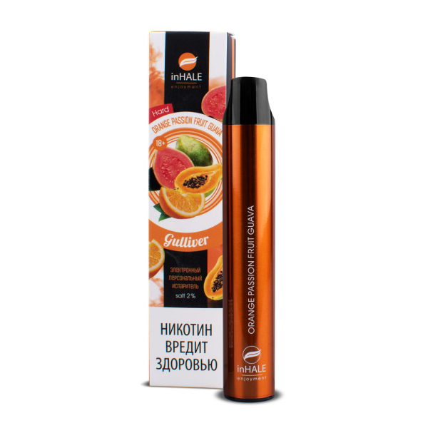 inHale Guliver Hard Orange Passion Fruit Guava (Апельсин Маракуйя Гуава) 1500 затяжек в Магадане