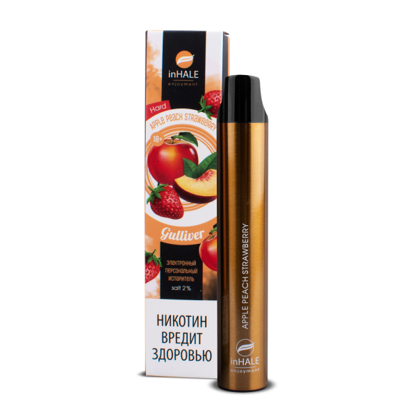 inHale Guliver Hard Strawberry Peach Apple (Яблоко Персик Клубника) 1500 затяжек в Магадане